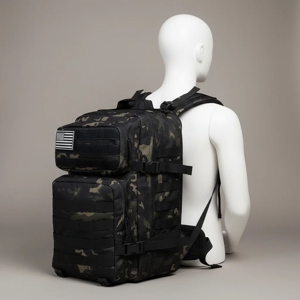 Sac a dos militaire tactique 50l multicam noir - Vue 5 - Sac a Dos Militaire